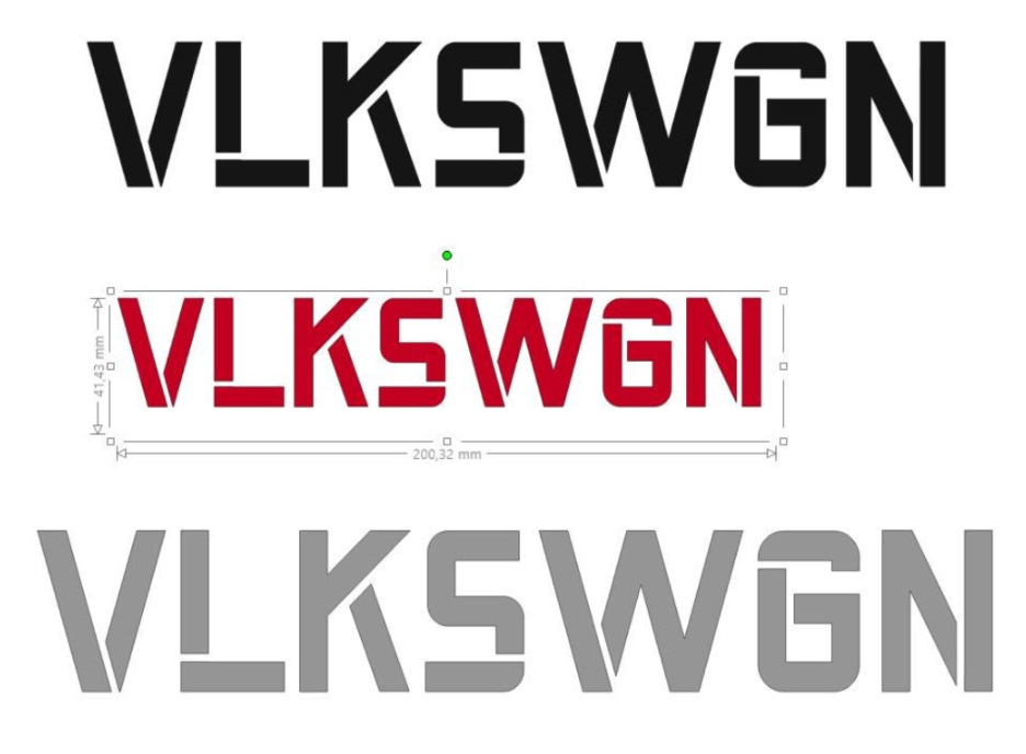 Aufkleber VLKSWGN Var. 3, Vinyl Folie, versch. Größen u. Farben