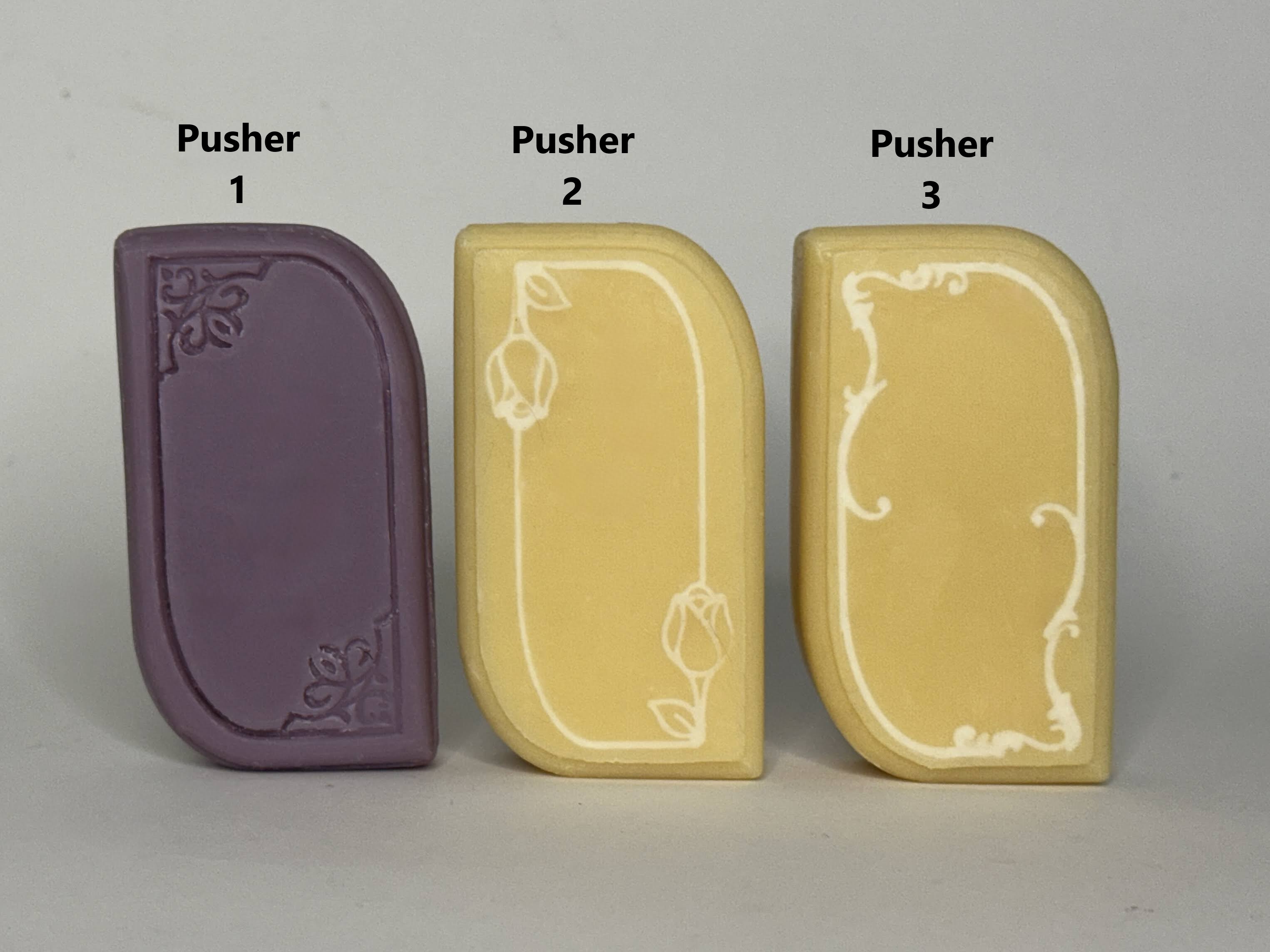 Seifenformbehälter rechteckig mit 2 Rundungen, Pusher mit od. ohne integriertem Stempel Foto 4