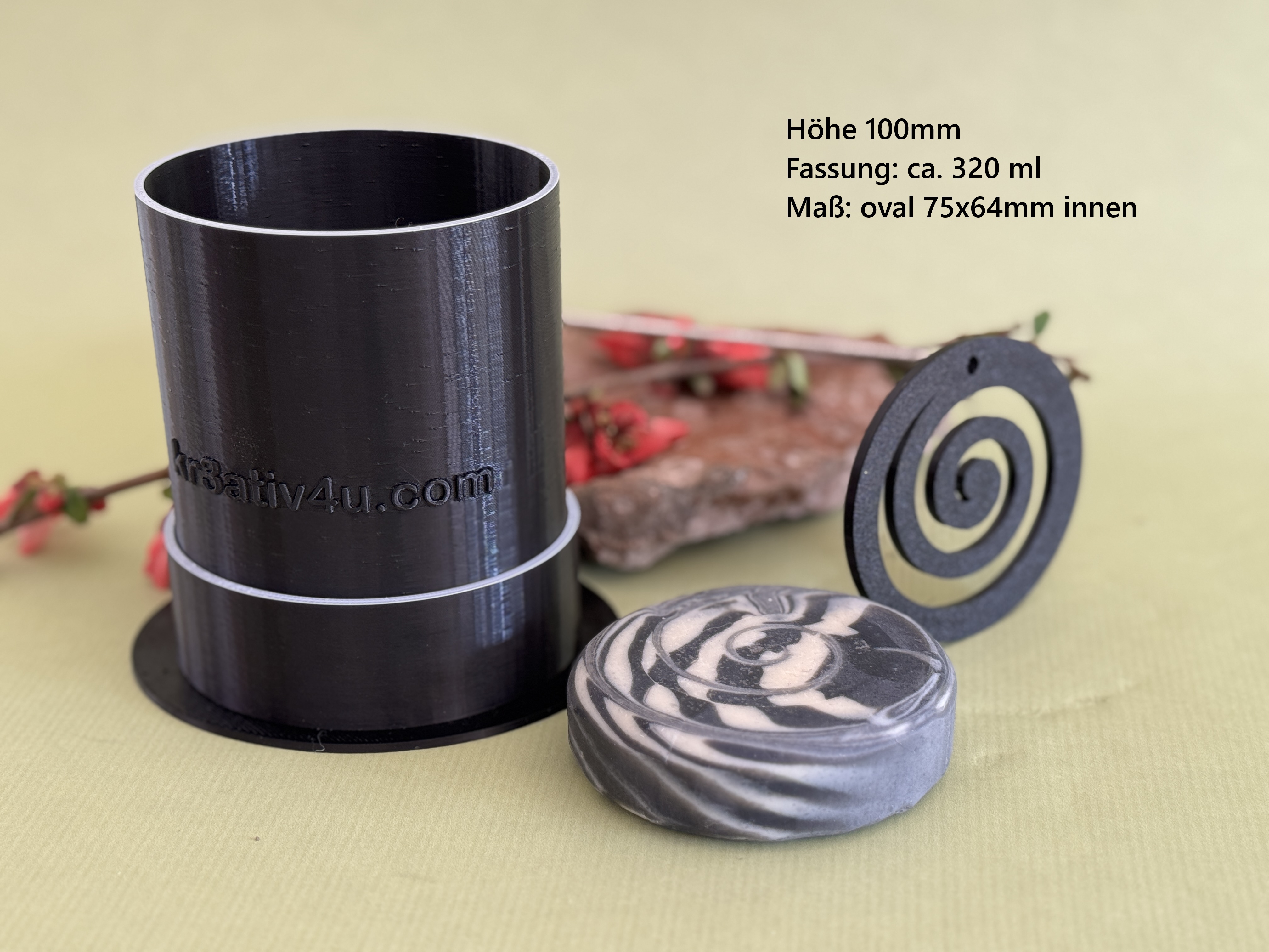 Behälter rund + oval für Seifenswirl, Pull-Through, Tool für Kaleidoskopseifen - 3 Größen!! Foto 6