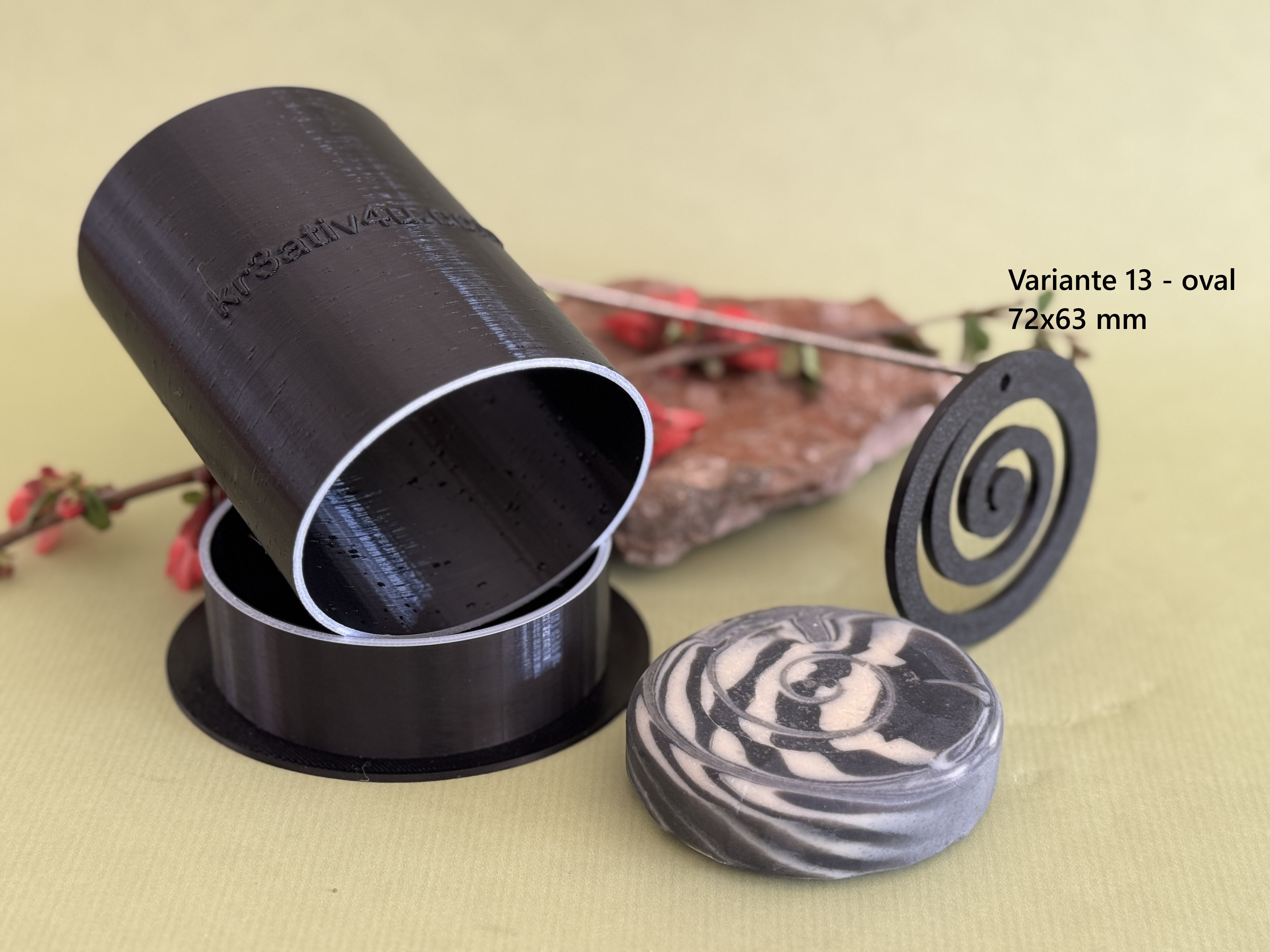 Behälter rund + oval für Seifenswirl, Pull-Through, Tool für Kaleidoskopseifen - 3 Größen!! Foto 7